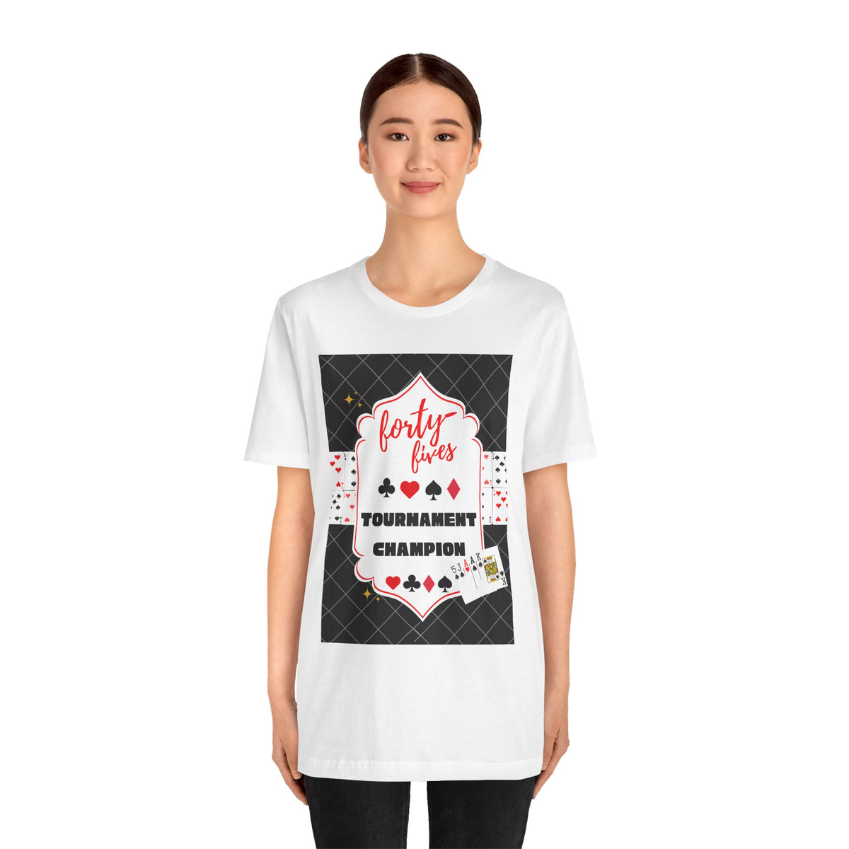 Forty-Fives Tournament Champion - Black Background - Unisex T-Shirt