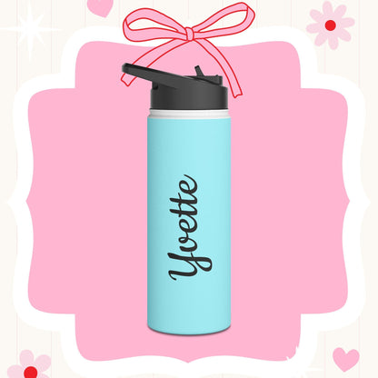 I am Kind, I am Creative, I am Brave, I can Do Hard Things Stainless Steel Water Bottle - Personalizable - Whippie's