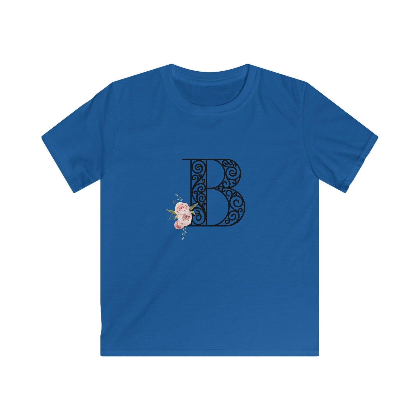 Floral Letters: Letter B - Kids Softstyle Tee - Whippie's