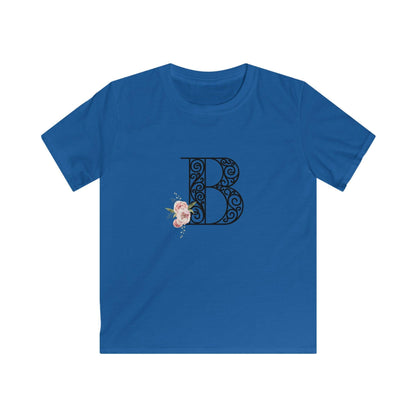 Floral Letters: Letter B - Kids Softstyle Tee - Whippie's