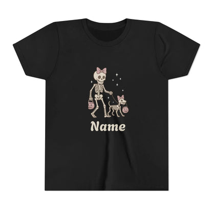 Pink Bow Halloween Friends Youth Tee - Personalizable