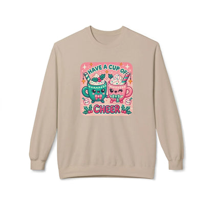 ☕ Have a Cup of Cheer! 😊 Unisex Fleece Sweatshirt ✨ - Whippie's