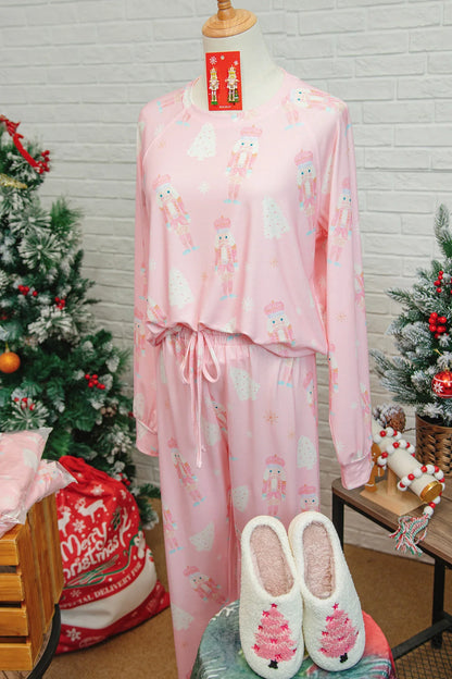 Pink Christmas Tree Nutcracker Pajamas Pant Set