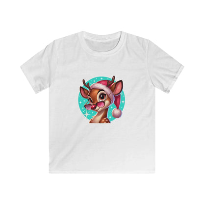 😎 Reindeer Cool 😎 Kids Softstyle Tee ✨ Stay cool this Christmas! - Whippie's