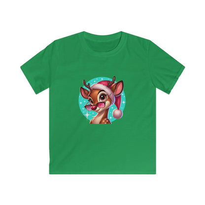 😎 Reindeer Cool 😎 Kids Softstyle Tee ✨ Stay cool this Christmas! - Whippie's