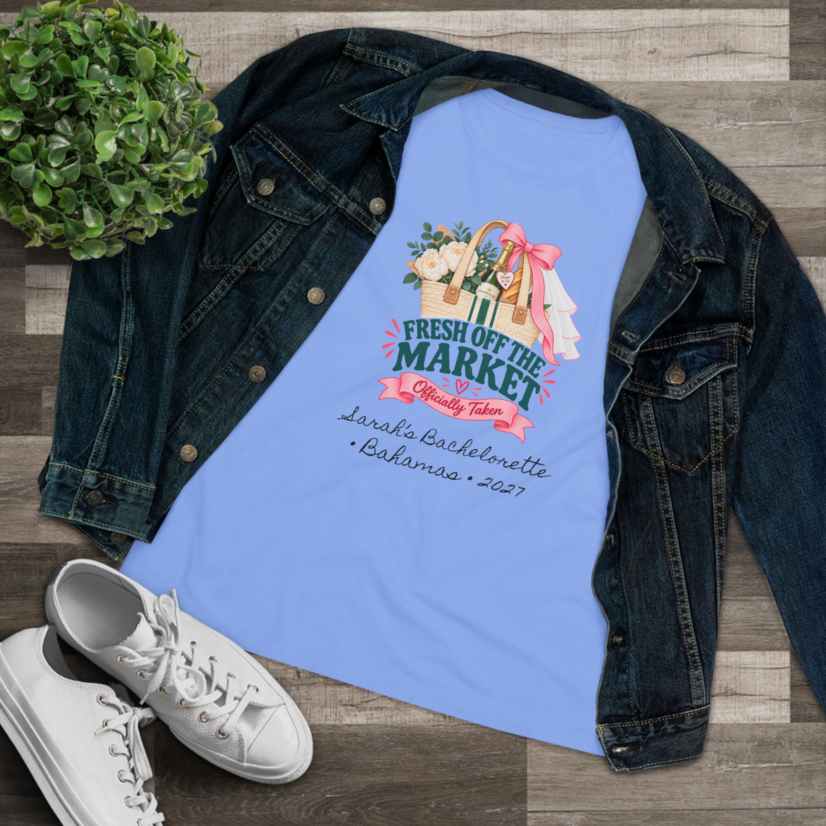 Personalized Fresh Off the Market Shirt | Bride to Be Bachelorette Tee