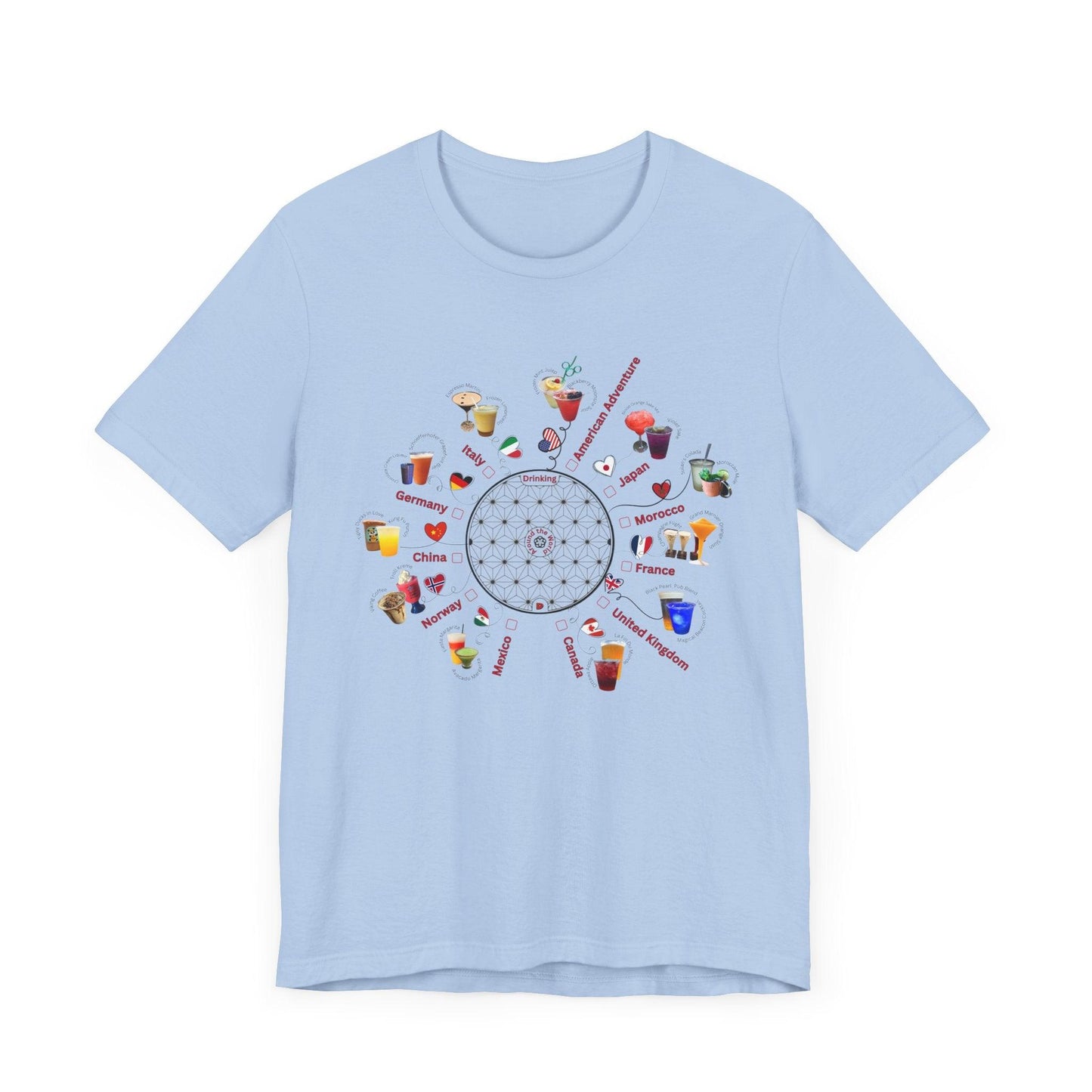 Drinking Around the World Check-Off Unisex Tee - Whippie's