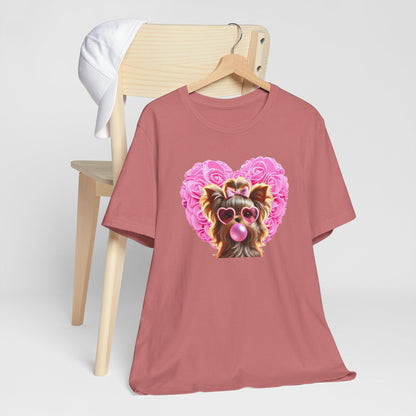 Yorkie Love Unisex Jersey Tee - 💖 Cuteness Overload! 💖 - Whippie's