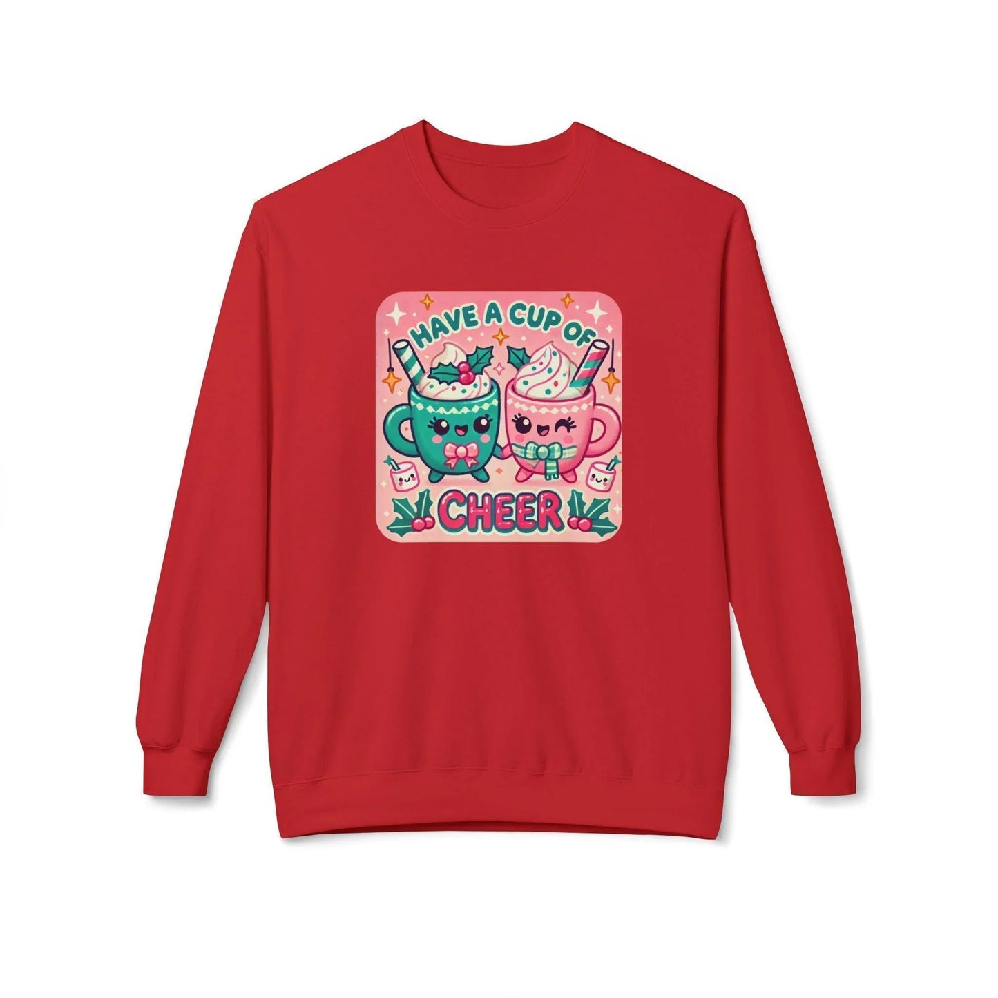 ☕ Have a Cup of Cheer! 😊 Unisex Fleece Sweatshirt ✨ - Whippie's