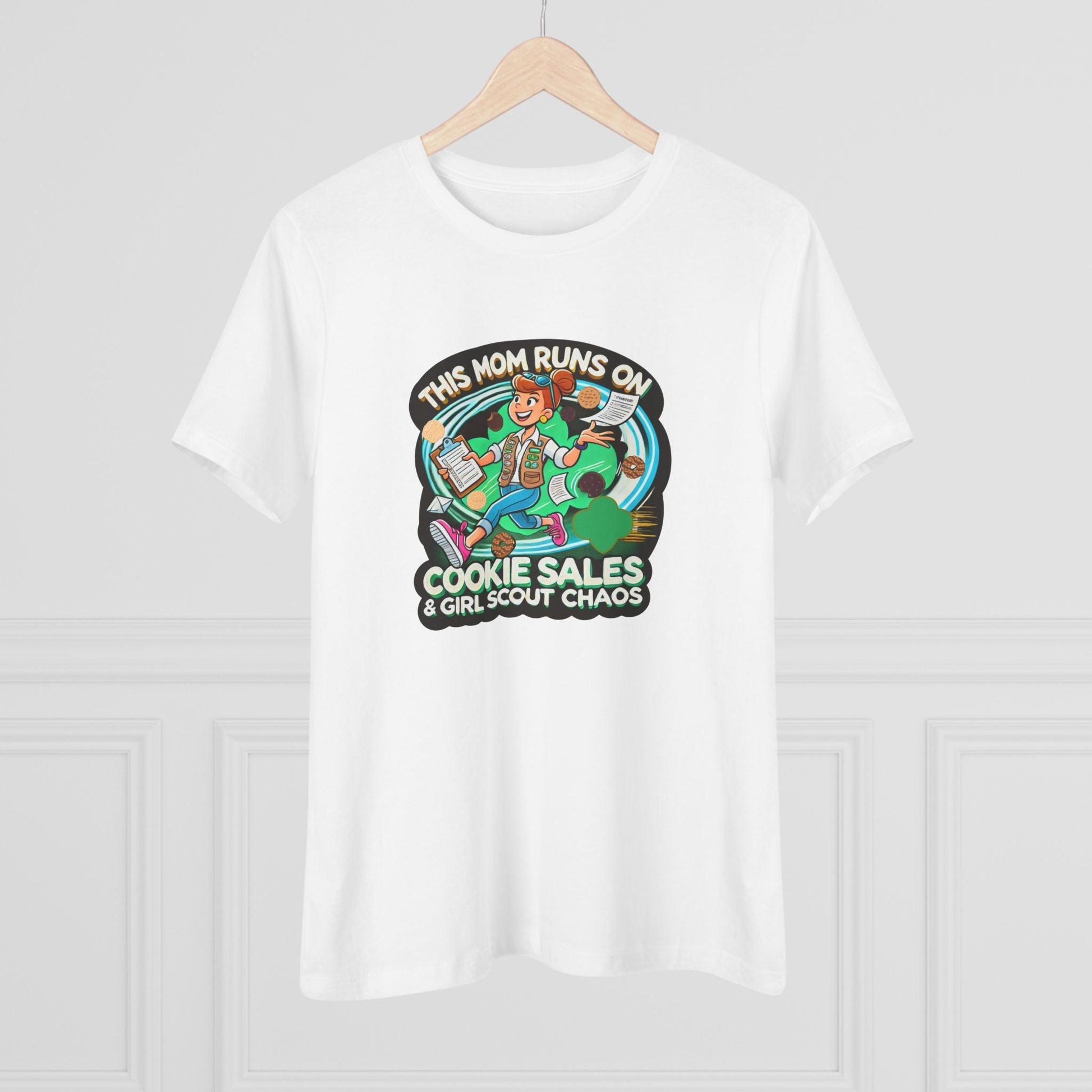 This Mom Runs on Cookies and Girl Scout Chaos - Women's Tee Embrace the Girl Scout Hustle! - Whippie's