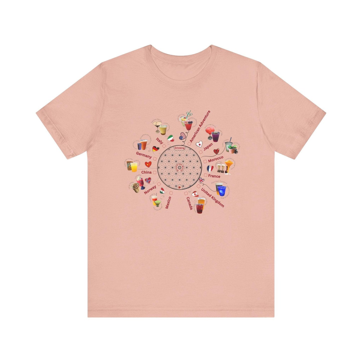 Drinking Around the World Check-Off Unisex Tee - Whippie's
