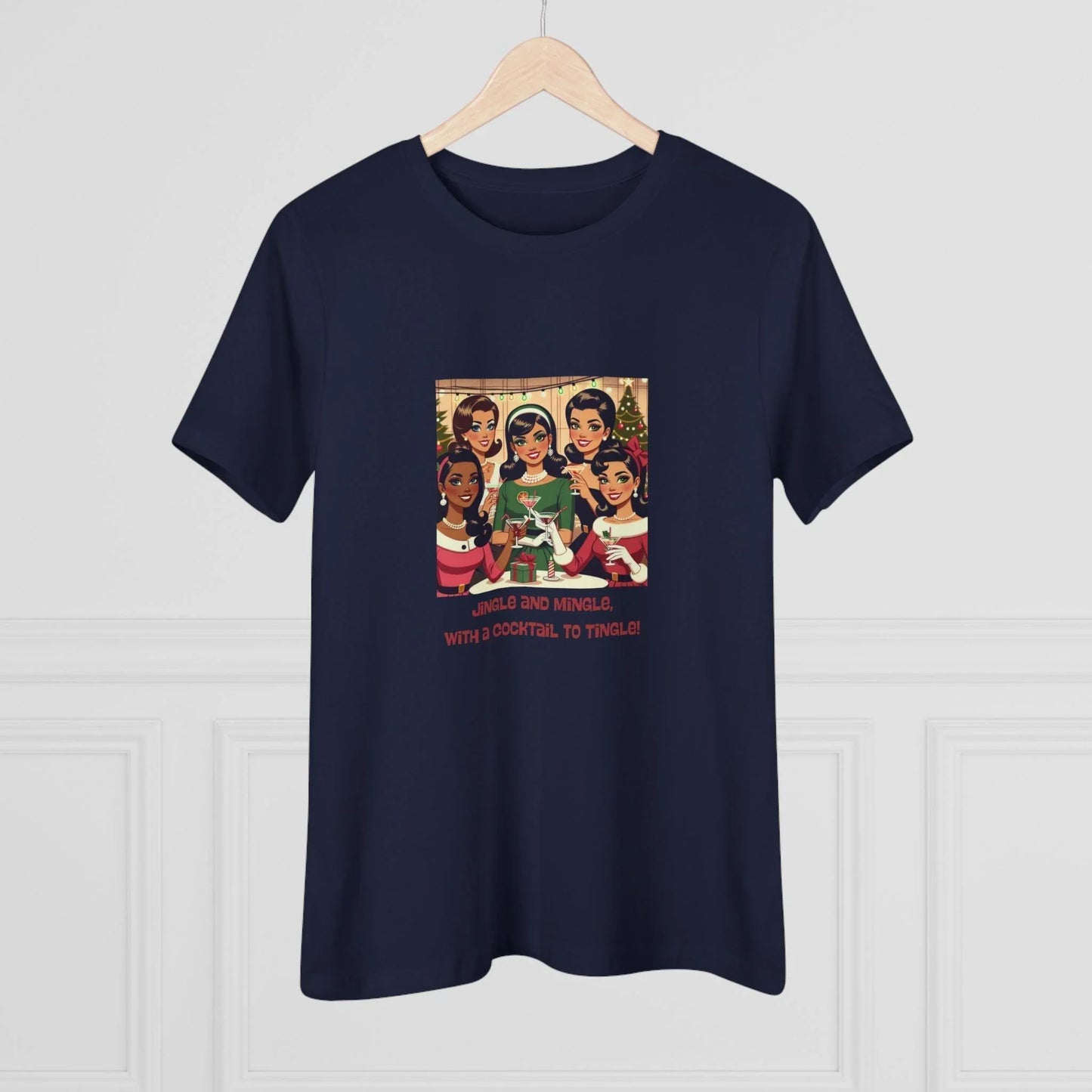 Holiday Friends Sipping Cocktails - Women's Softstyle Tee - Whippie's
