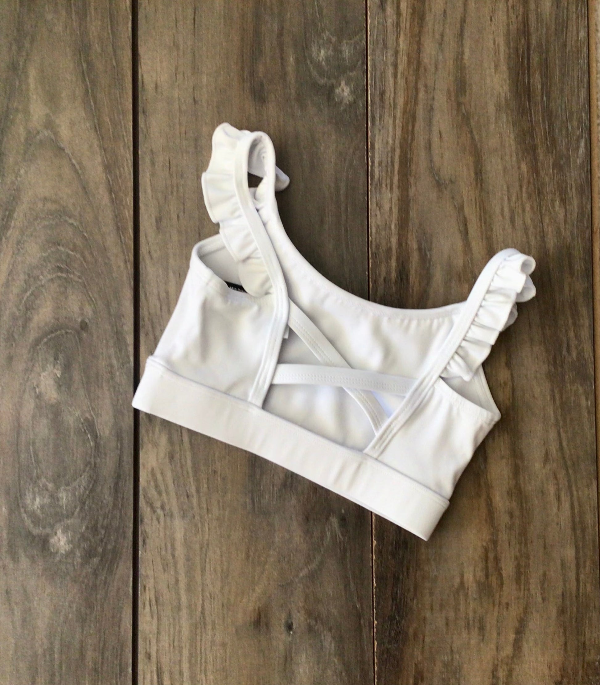 Phoenix White Ruffle Top girls dance top alternate view
