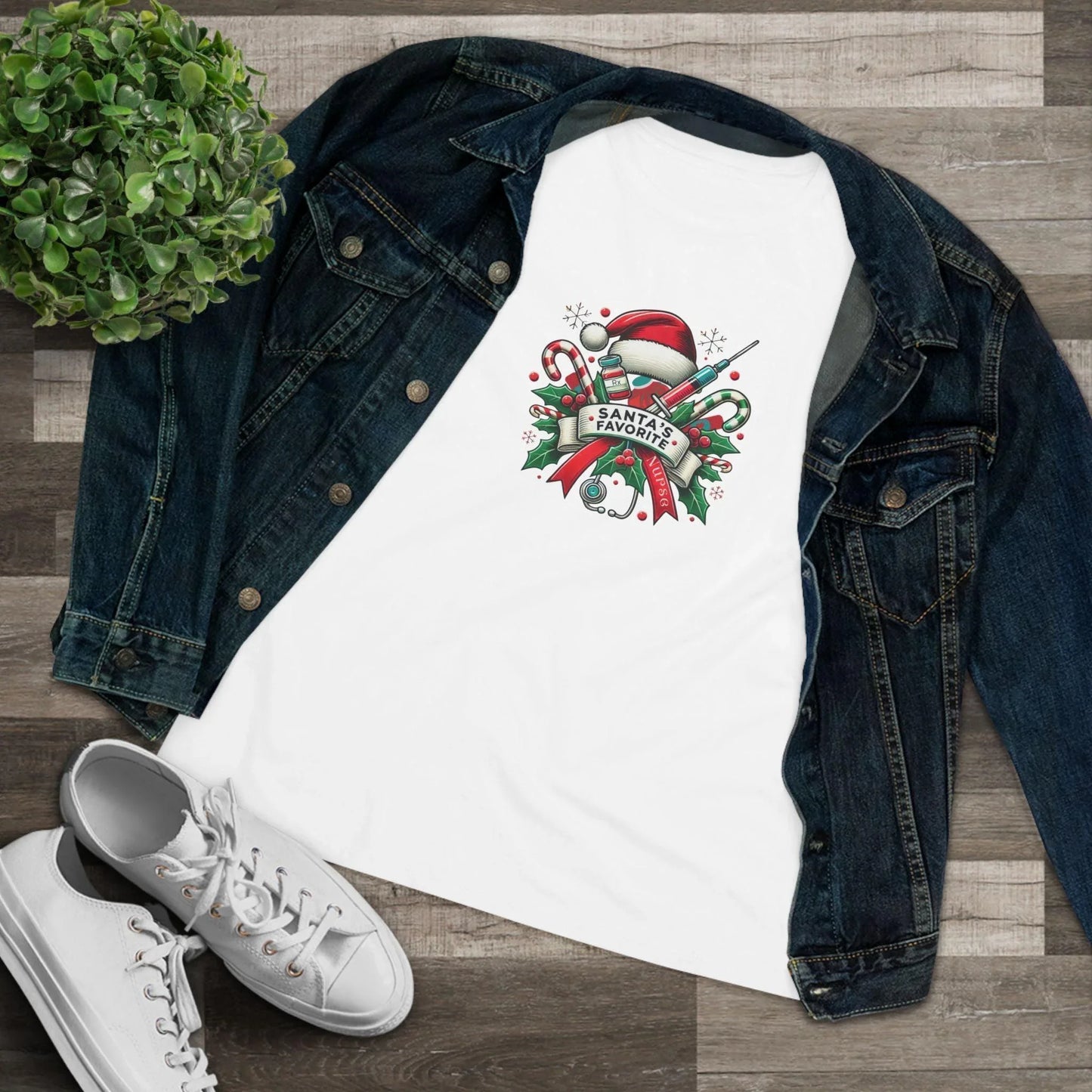 Santa's Favorite School Nurse - Women's Softstyle Tee - Whippie's