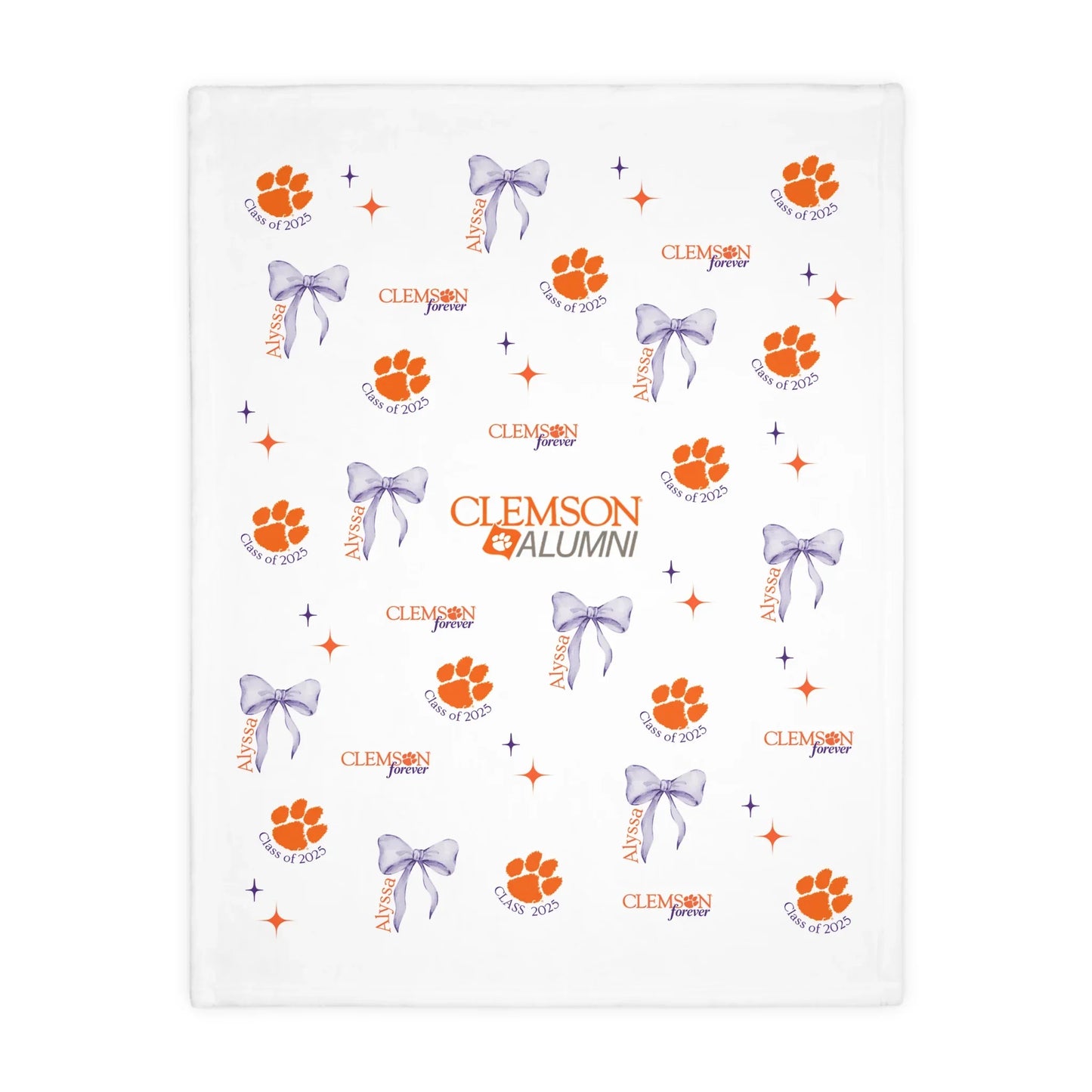 Graduation 2025 Paw Print Velvet Blanket - Personalizable - Whippie's