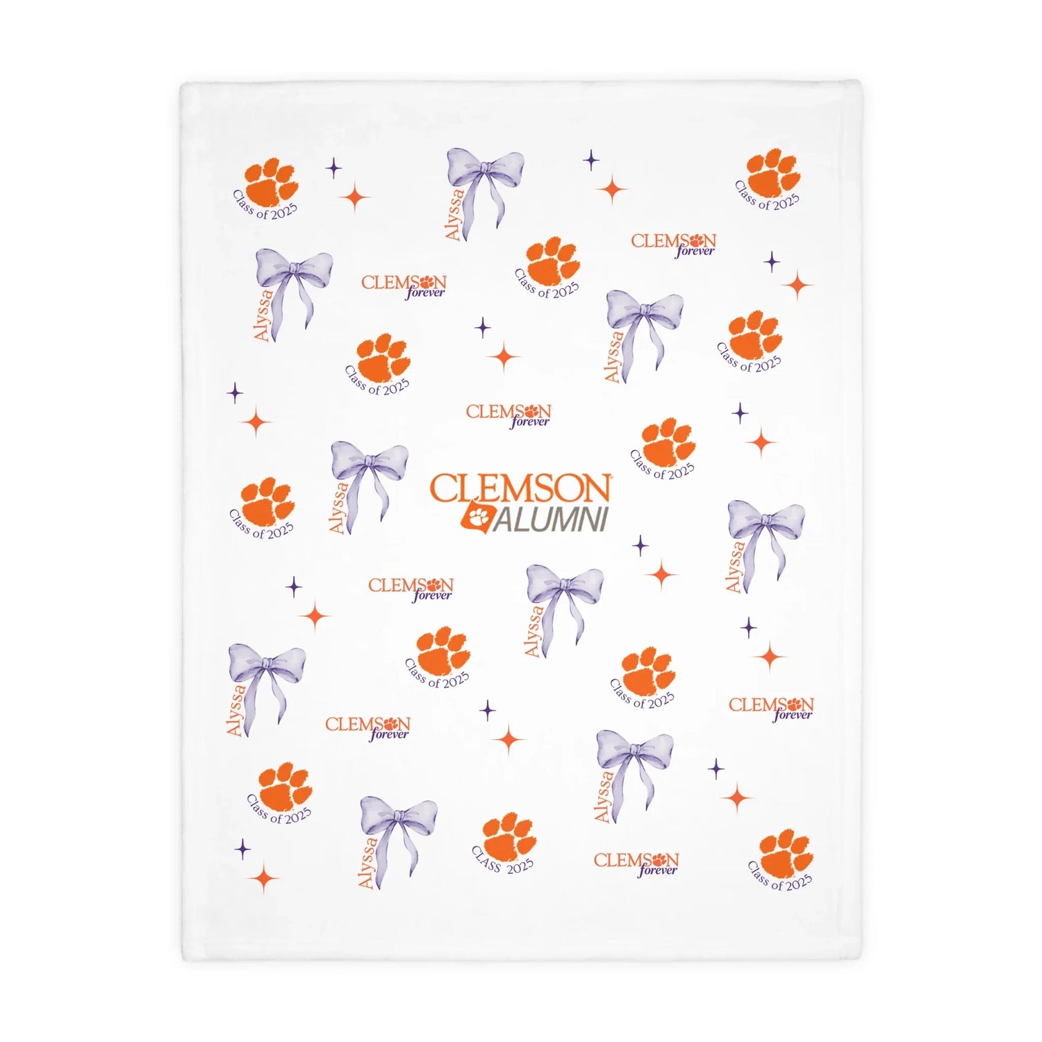 Graduation 2025 Paw Print Velvet Blanket - Personalizable - Whippie's