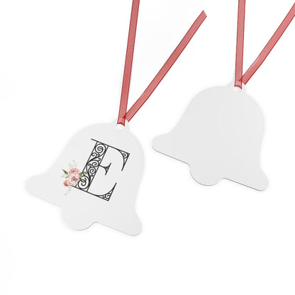 Floral Letters: Letter E - Metal Christmas Ornament - Whippie's