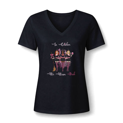 Witches Breast Cancer Awareness Halloween Shirt | In October We Wear Pink