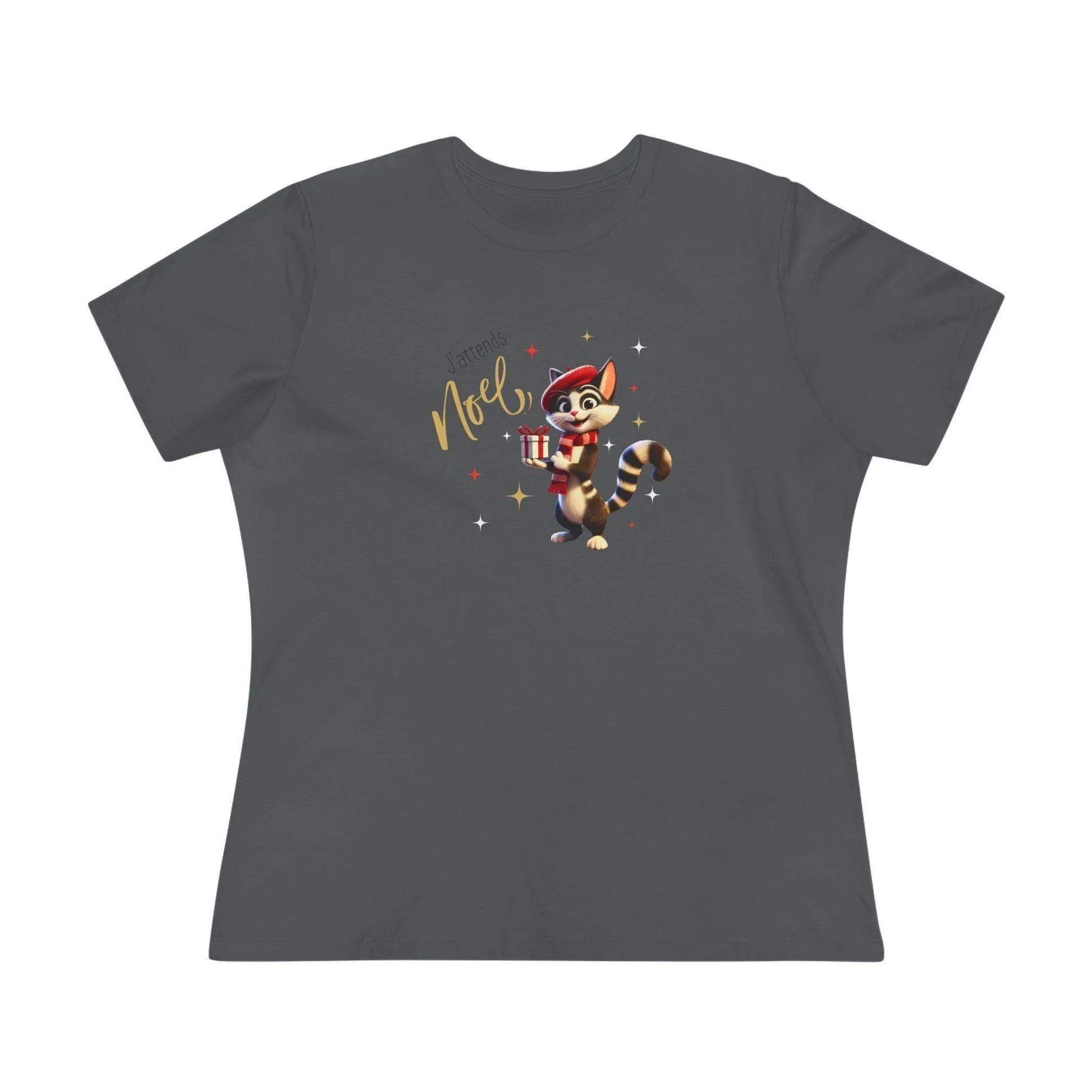 J'attends Noël 🐈‍⬛ Women's Tee 🎄 A purr-fectly Parisian Christmas! - Whippie's