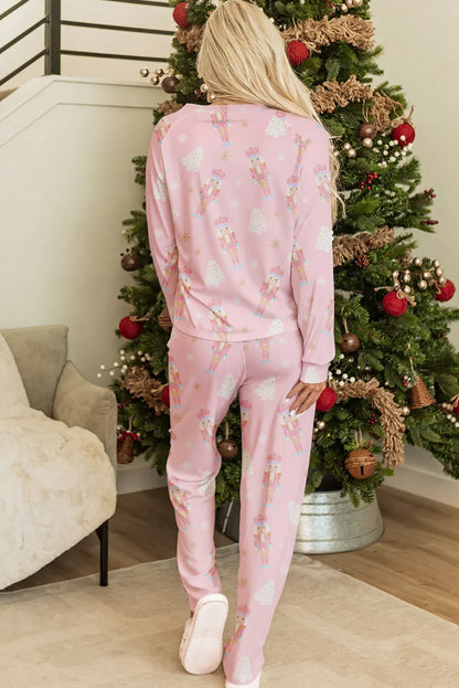 Pink Christmas Tree Nutcracker Pajamas Pant Set