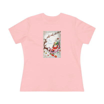 Merry Christmas - Santa and His Sleigh - Women's Tee - Whippie's