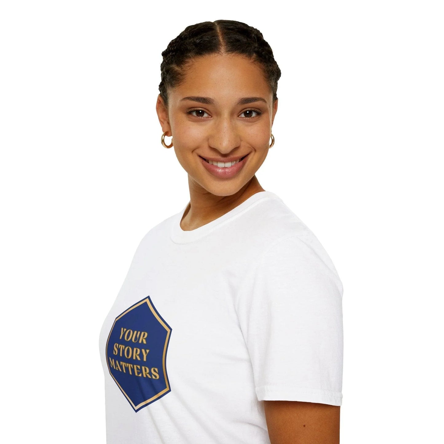 Your Story Matters - Blue and Gold Sign - Unisex T-Shirt - Whippie's