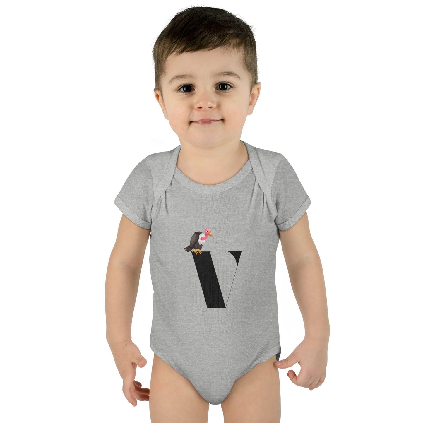 Alphabet Adventures: Letter V - Vivacious Vulture Baby Onesie V is for Vivacious Vulture! - Whippie's
