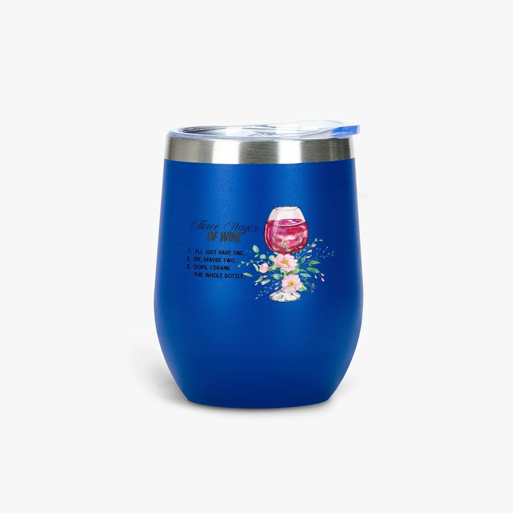 428. Three Stages of Wine 12oz Egg Shaped Insulated Tumbler - FREE Shipping! - Whippie's