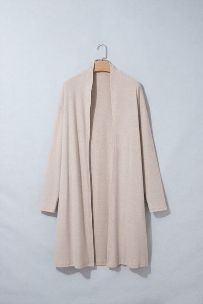 Parchment Solid Color Long Sleeve Tunic Cardigan