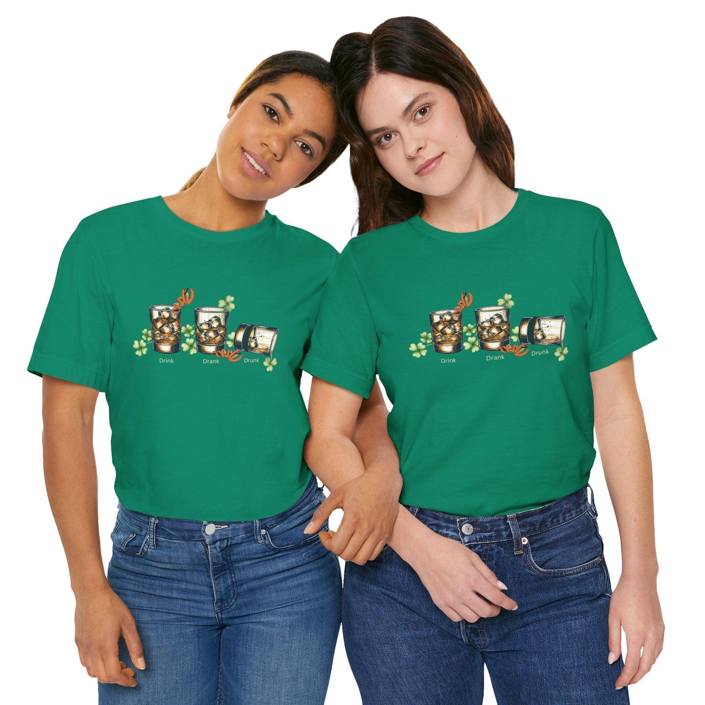 Drink, Drunk, Drunk Unisex Jersey St. Patrick's Day Tee 🥃🍀 - Whippie's