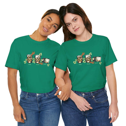 Drink, Drunk, Drunk Unisex Jersey St. Patrick's Day Tee 🥃🍀 - Whippie's