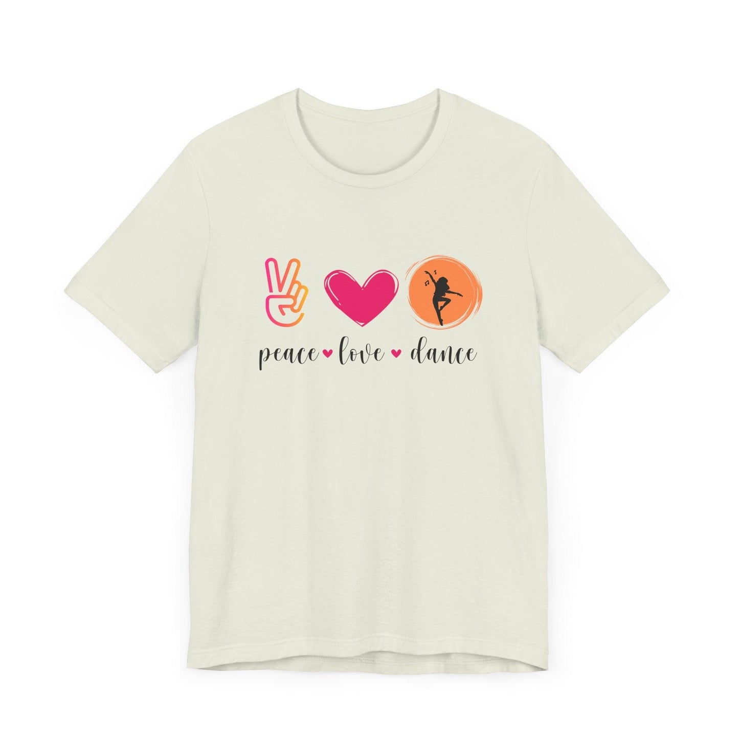 Peace, Love & Dance Unisex Jersey Tee - ✌️❤️💃 Express Yourself Through Movement! 💃❤️✌️ - Whippie's