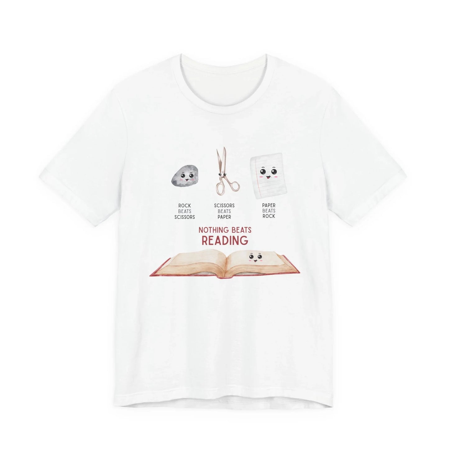 Nothing Beats Reading: Rock, Paper, Book Unisex Tee - Whippie's
