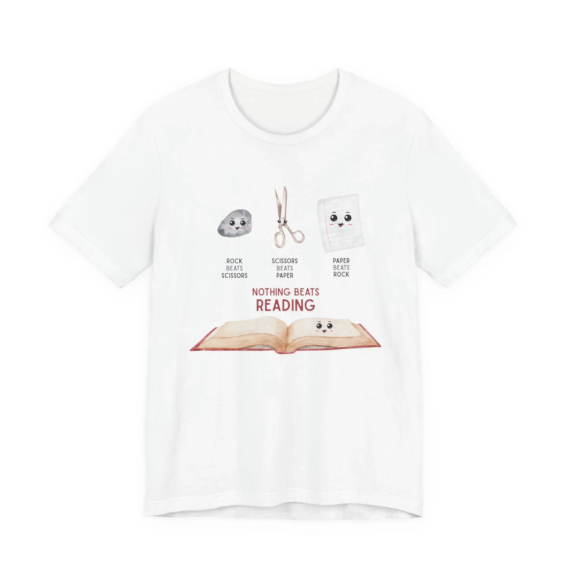 Nothing Beats Reading: Rock, Paper, Book Unisex Tee - Whippie's