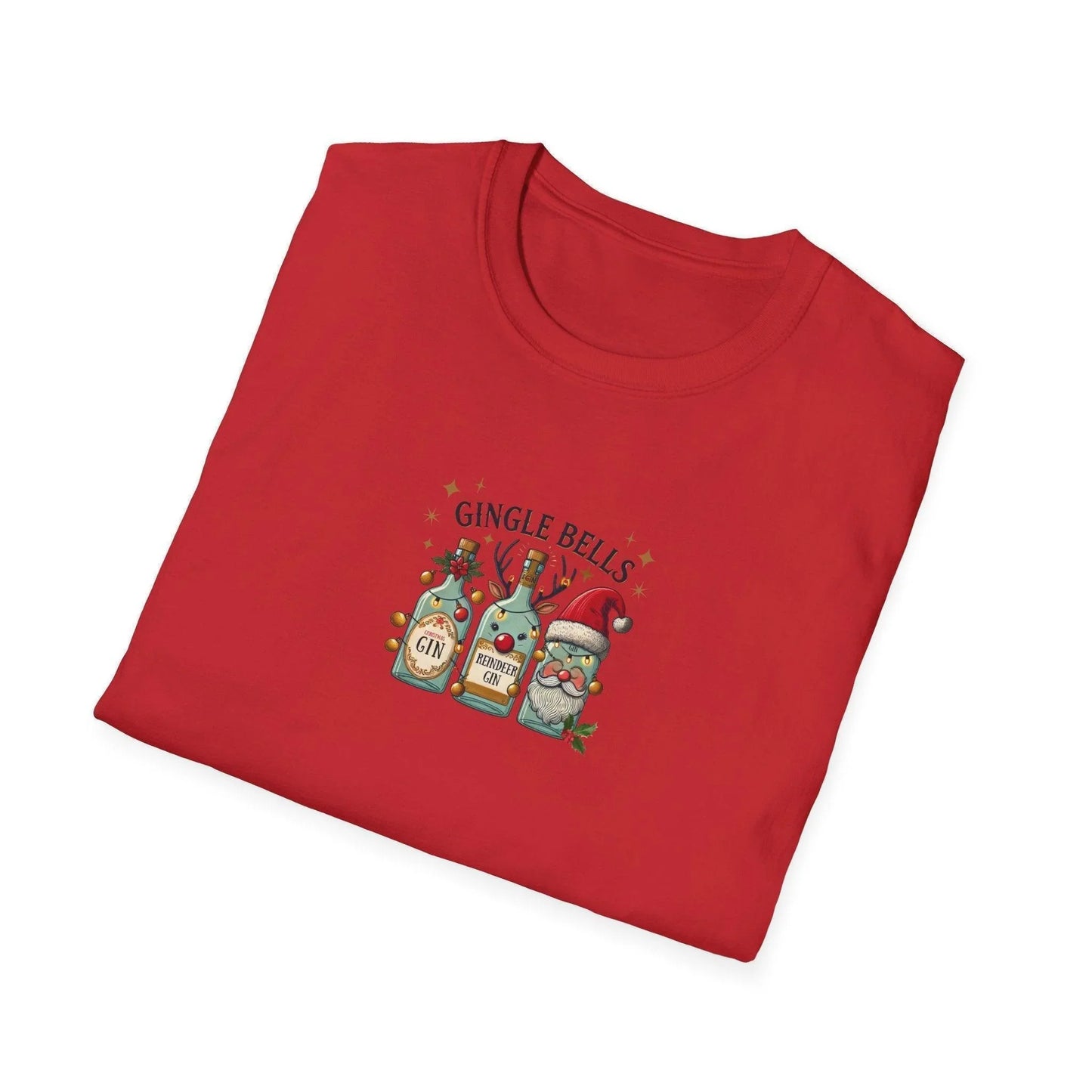 Gingle Bells, Gin All the Way! 🎄🎅🍸 - Unisex Softstyle T-shirt - Whippie's
