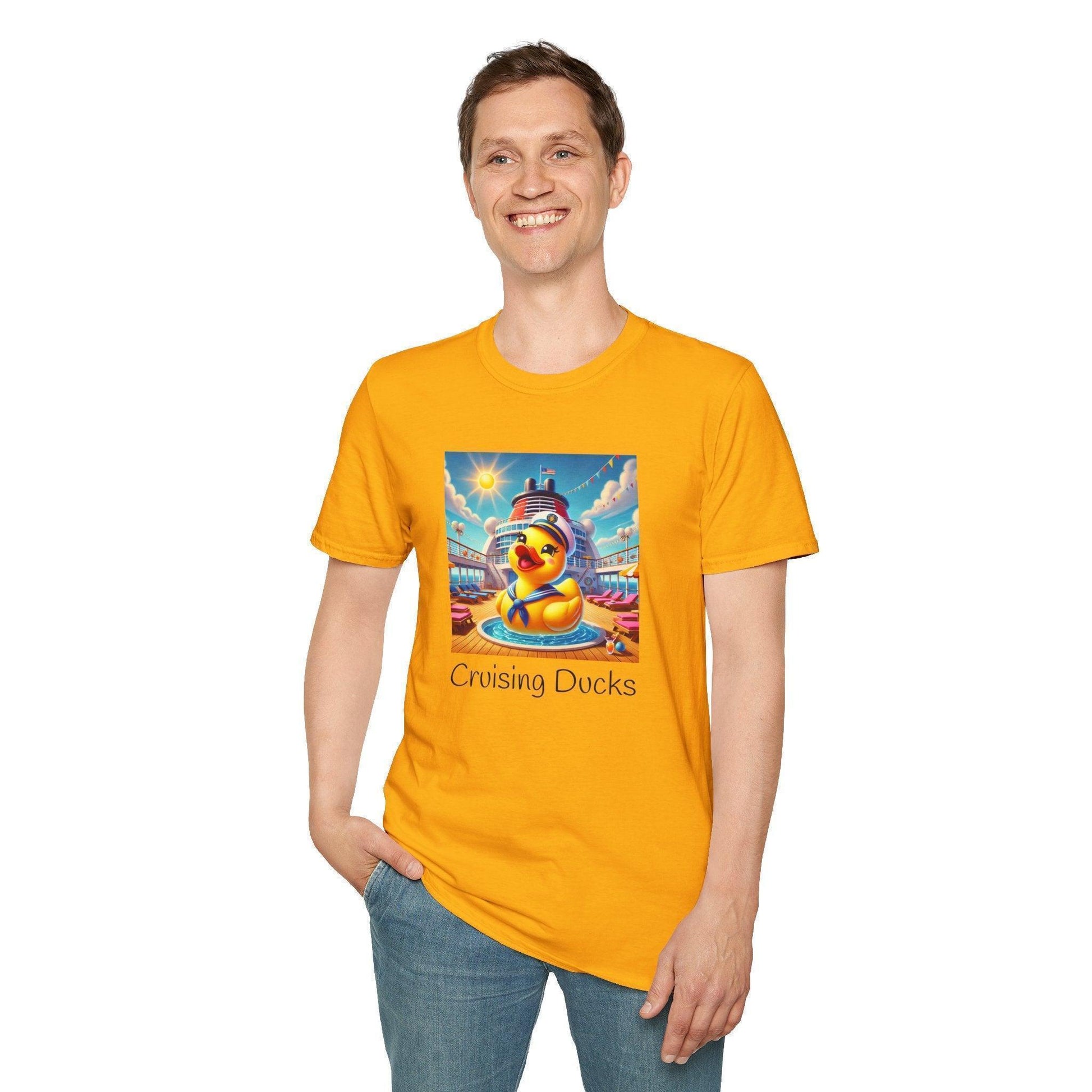 Duck on the Loose! Hilarious Cruise Ship Hide-and-Seek 🛳️ Unisex T-Shirt 🐤 - Whippie's