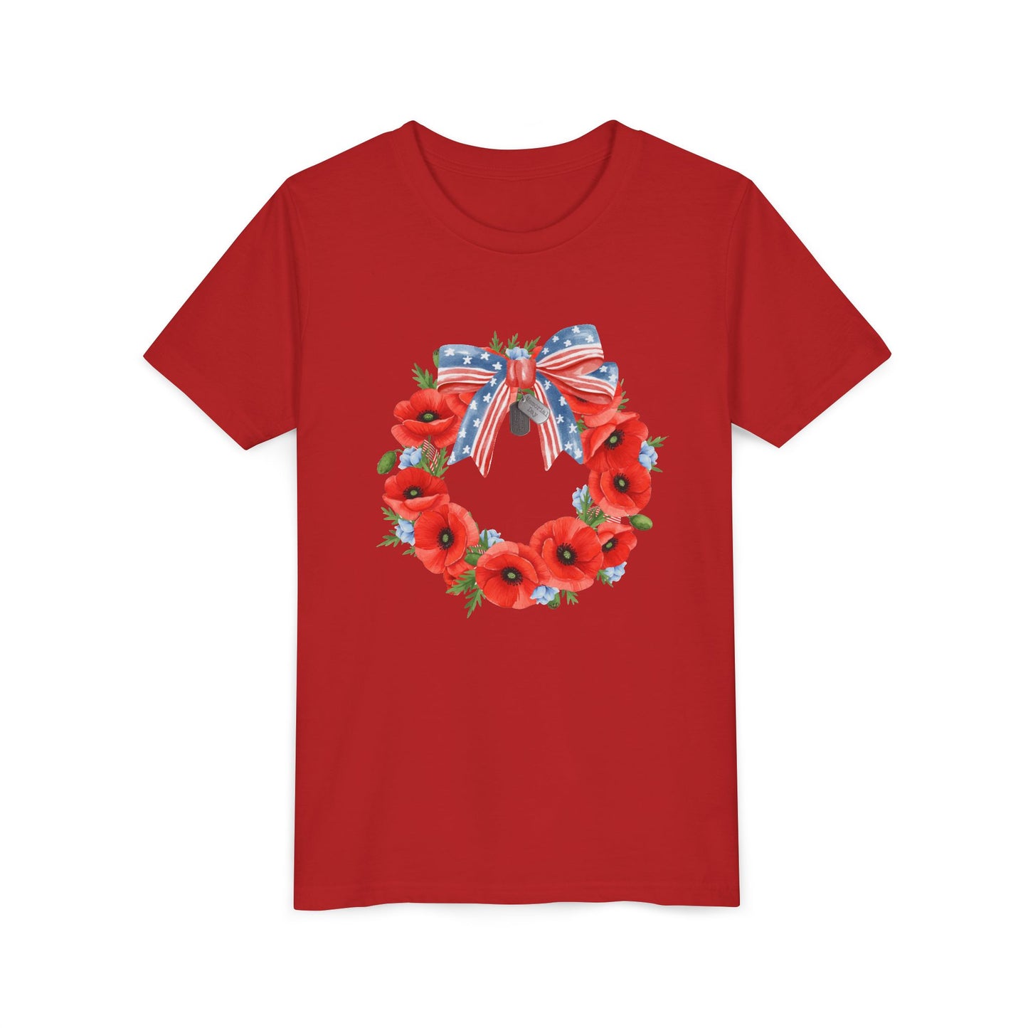 Memorial Day 'Never Forget' Wreath - Youth T-shirt