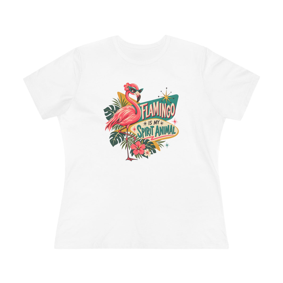 Flamingo Is My Spirit Animal | Women's Retro Flamingo Shirt