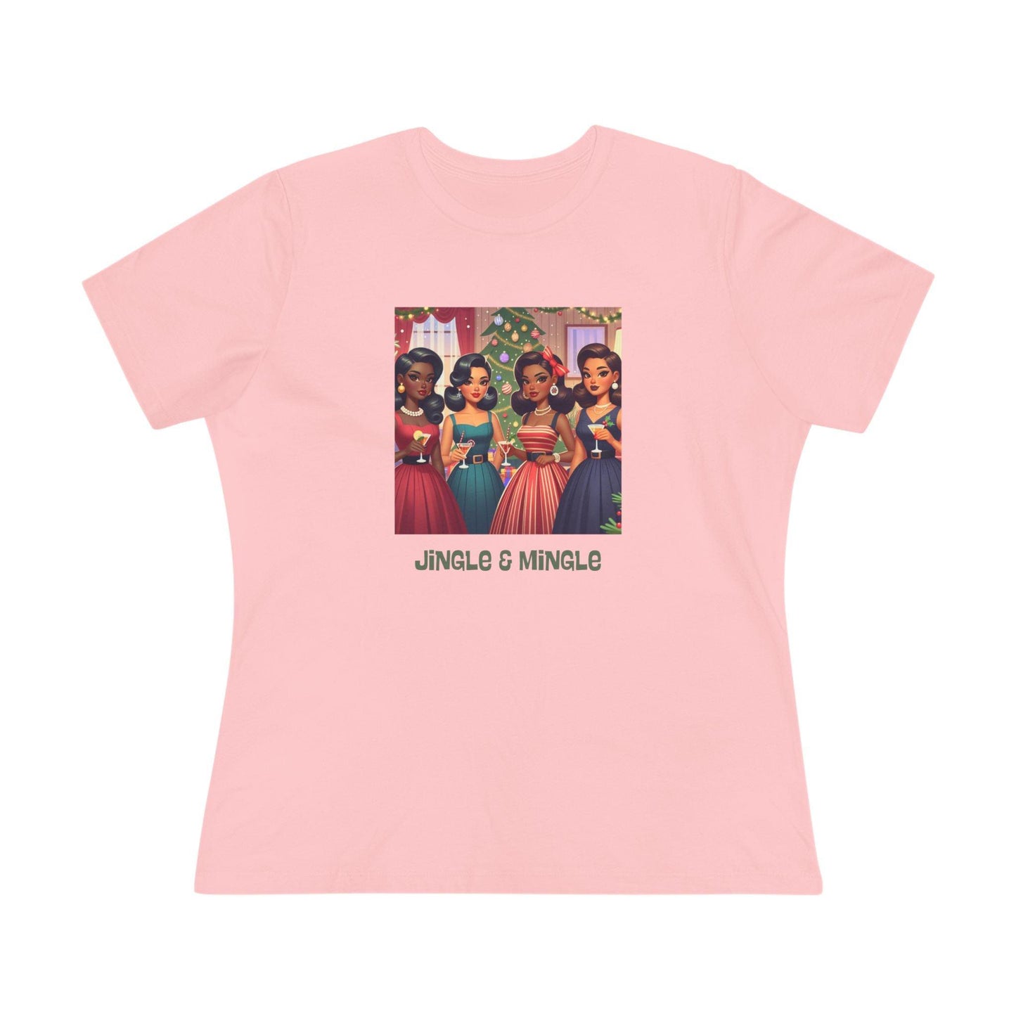 Jingle and Mingle Tee - Holiday Cheer, Please! 🥂🎄 Women's Softstyle Tee - Whippie's