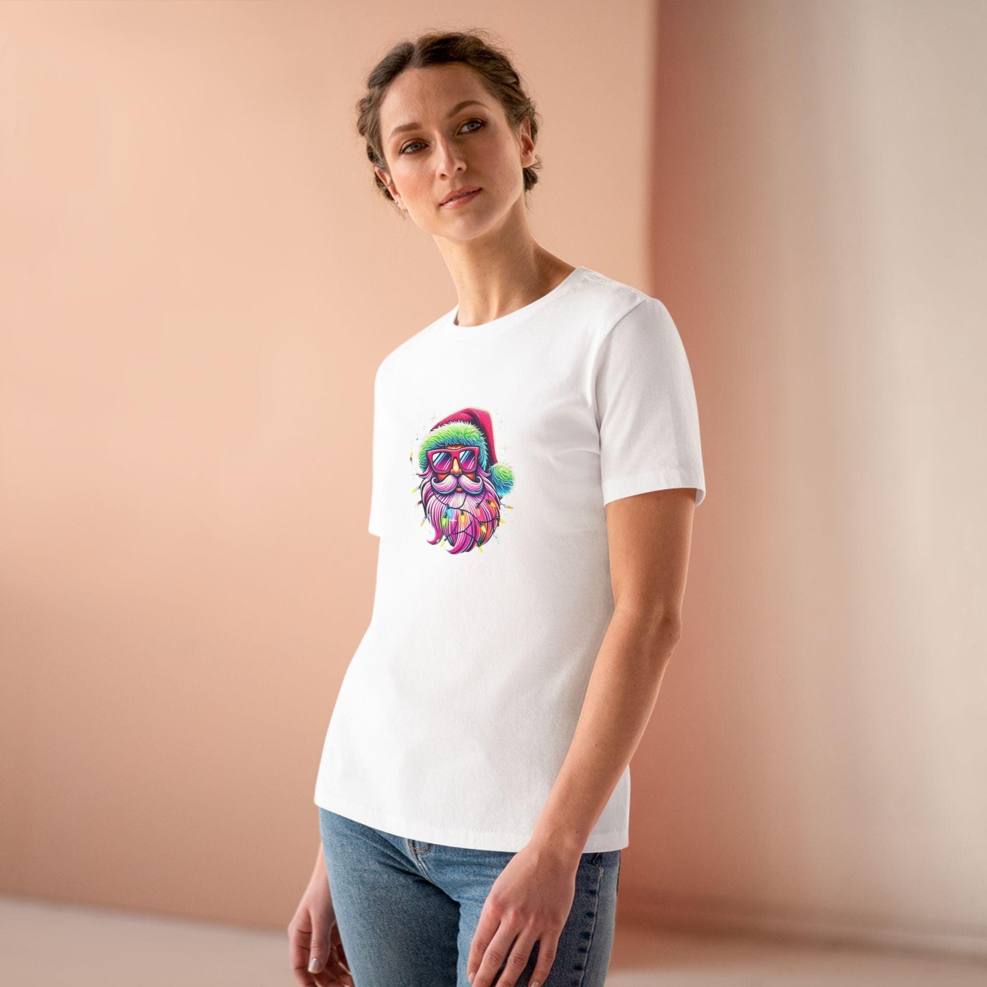Shine Bright Like Santa! Merry and Bright! 🎅🏻✨🌈 - Women's Softstyle Tee - Whippie's