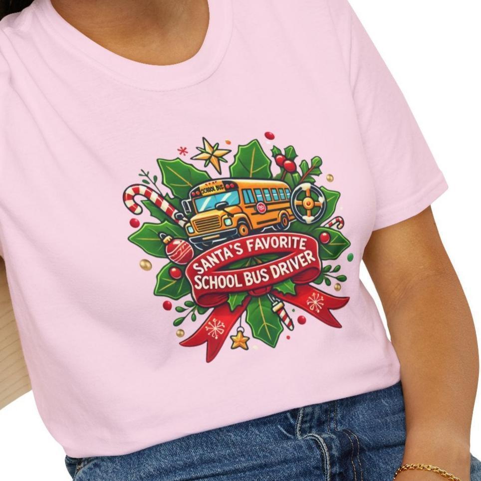 Santa's Favorite School Bus Driver Unisex Tee 🚌🎅 - Whippie's