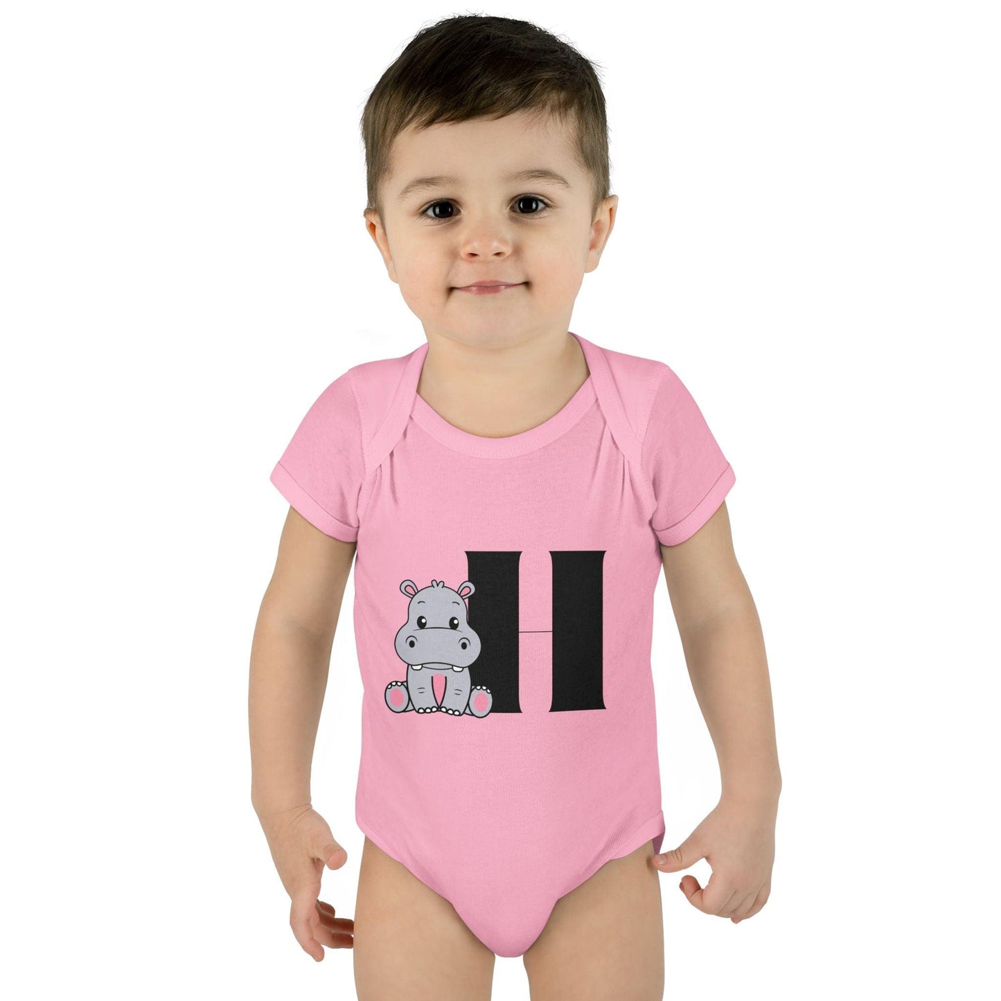 Alphabet Adventures: Letter H - Happy Hippo Baby Onesie H is for Happy Hippo! - Whippie's