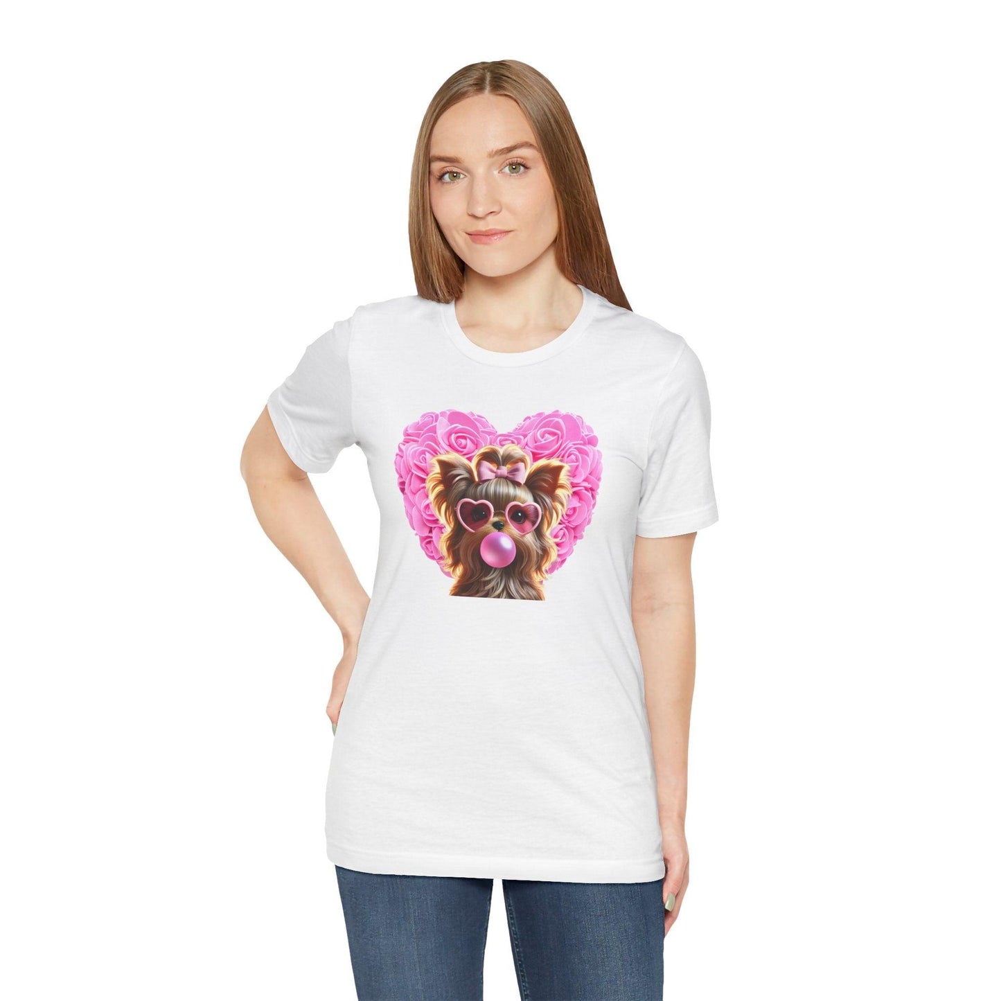 Yorkie Love Unisex Jersey Tee - 💖 Cuteness Overload! 💖 - Whippie's