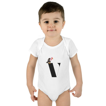 Alphabet Adventures: Letter V - Vivacious Vulture Baby Onesie V is for Vivacious Vulture! - Whippie's