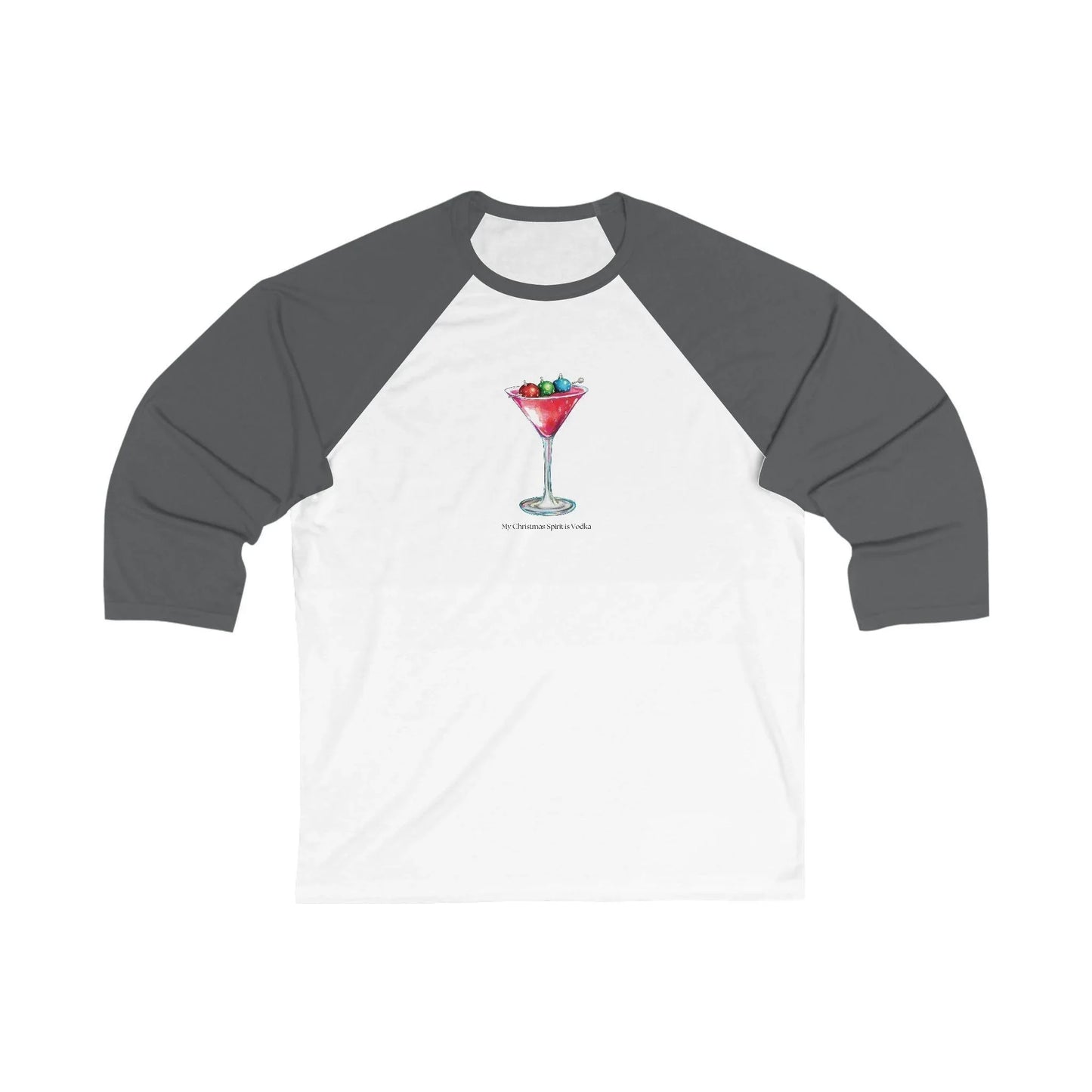 My Christmas Spirit is Vodka 🍸🎄 - Unisex 3/4 Sleeve T-shirt - Whippie's