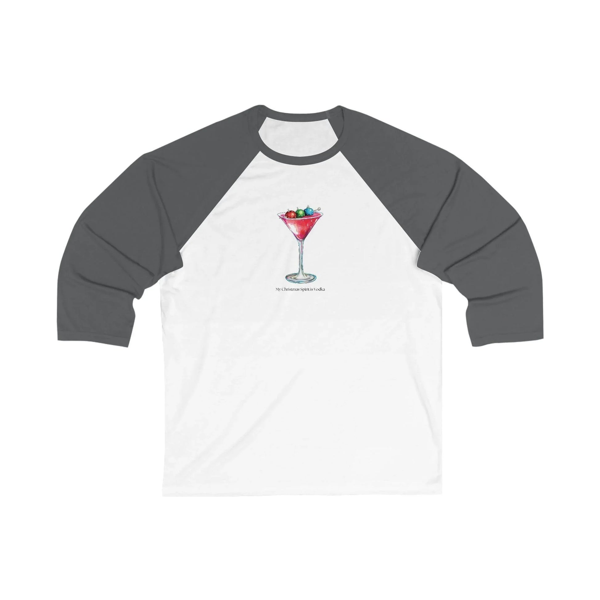 My Christmas Spirit is Vodka 🍸🎄 - Unisex 3/4 Sleeve T-shirt - Whippie's