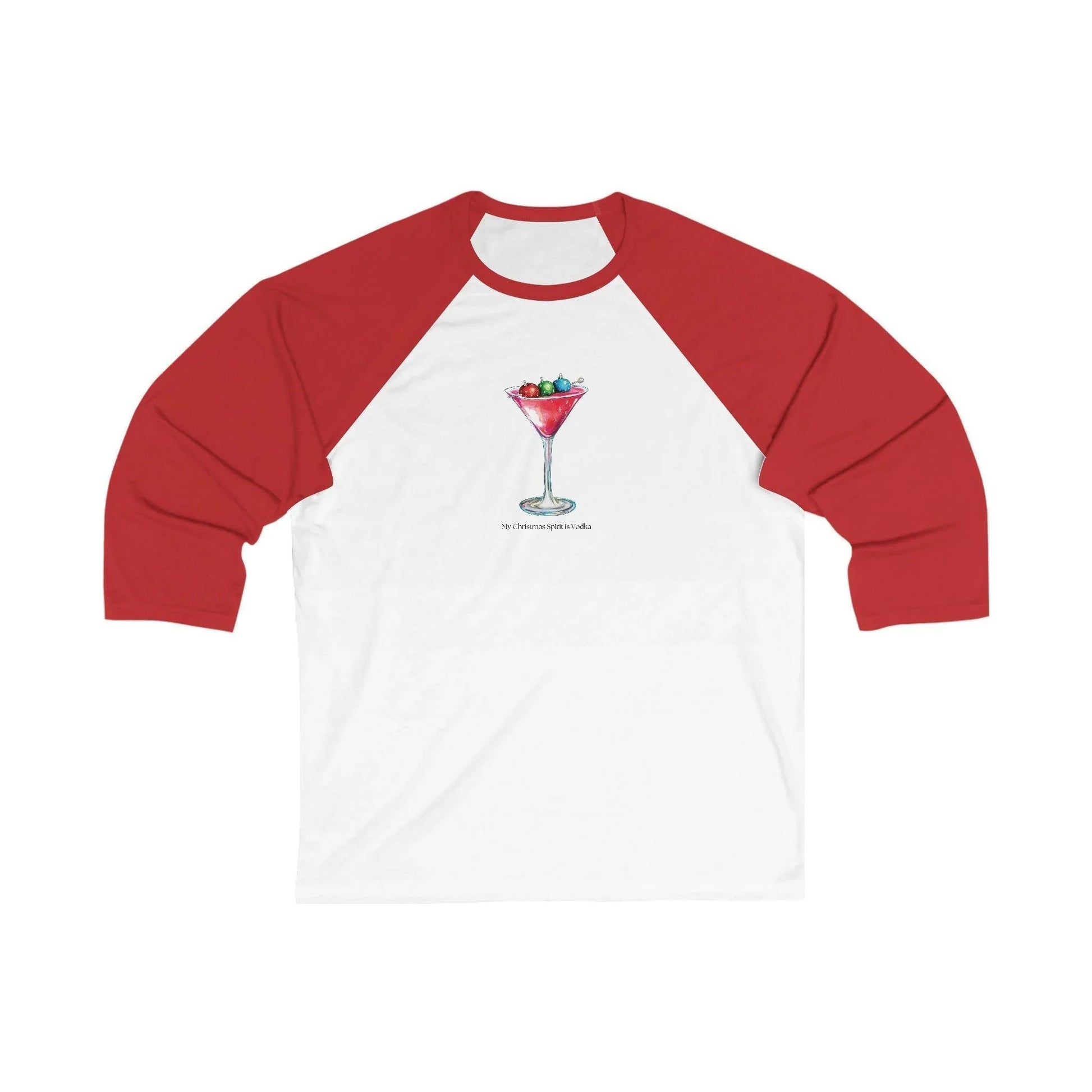My Christmas Spirit is Vodka 🍸🎄 - Unisex 3/4 Sleeve T-shirt - Whippie's