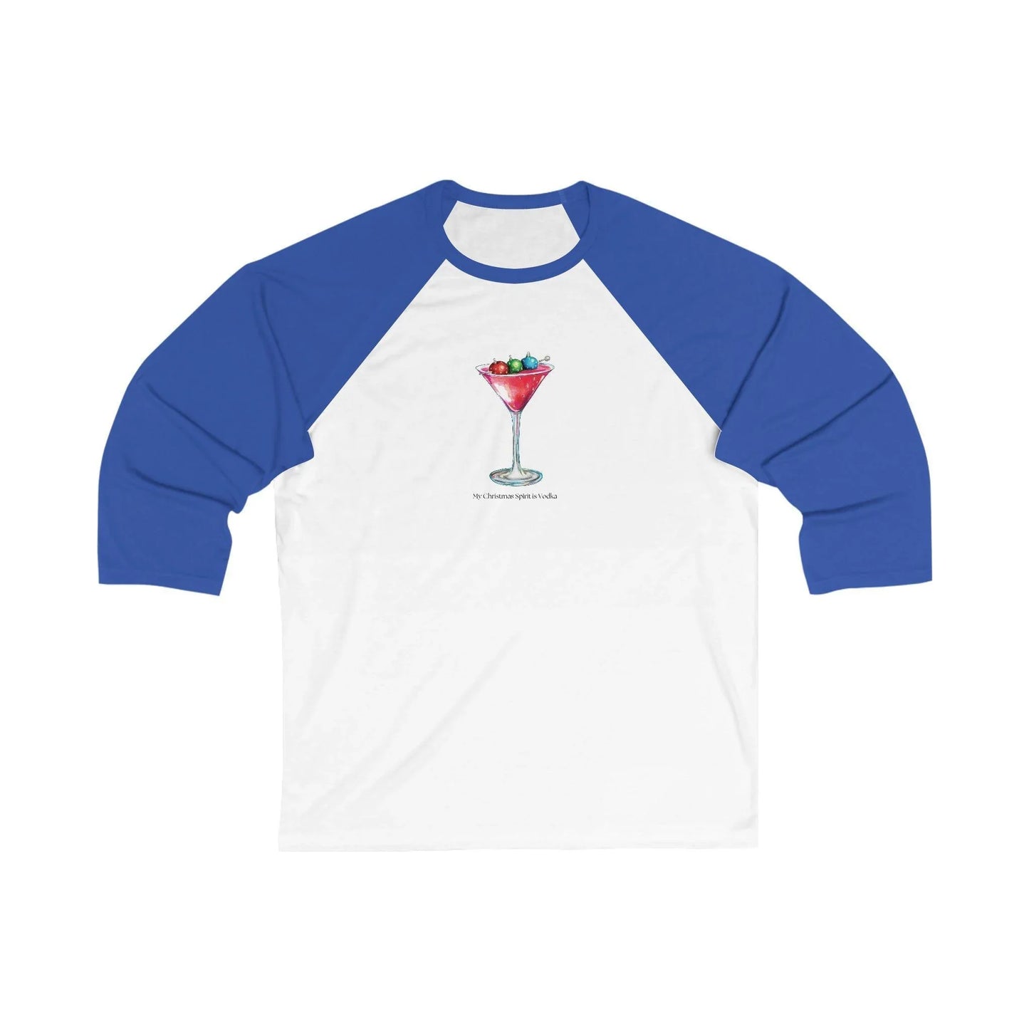 My Christmas Spirit is Vodka 🍸🎄 - Unisex 3/4 Sleeve T-shirt - Whippie's