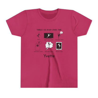 My Spare Time = Dance Time - Female Dancer - Youth Tee - Personalizable - Whippie's