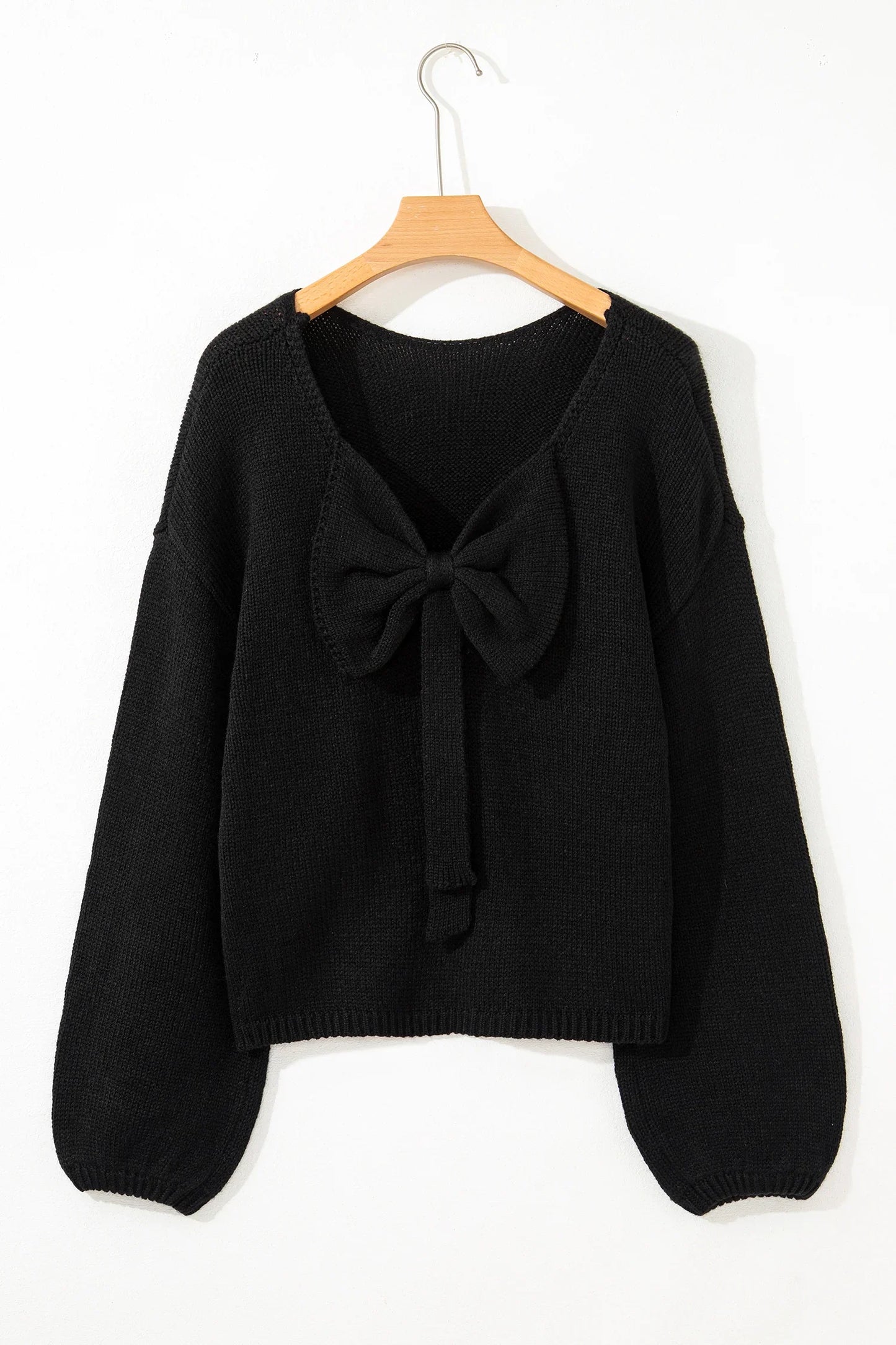 Festive Bow Sweater | Backless Bubble Sleeve